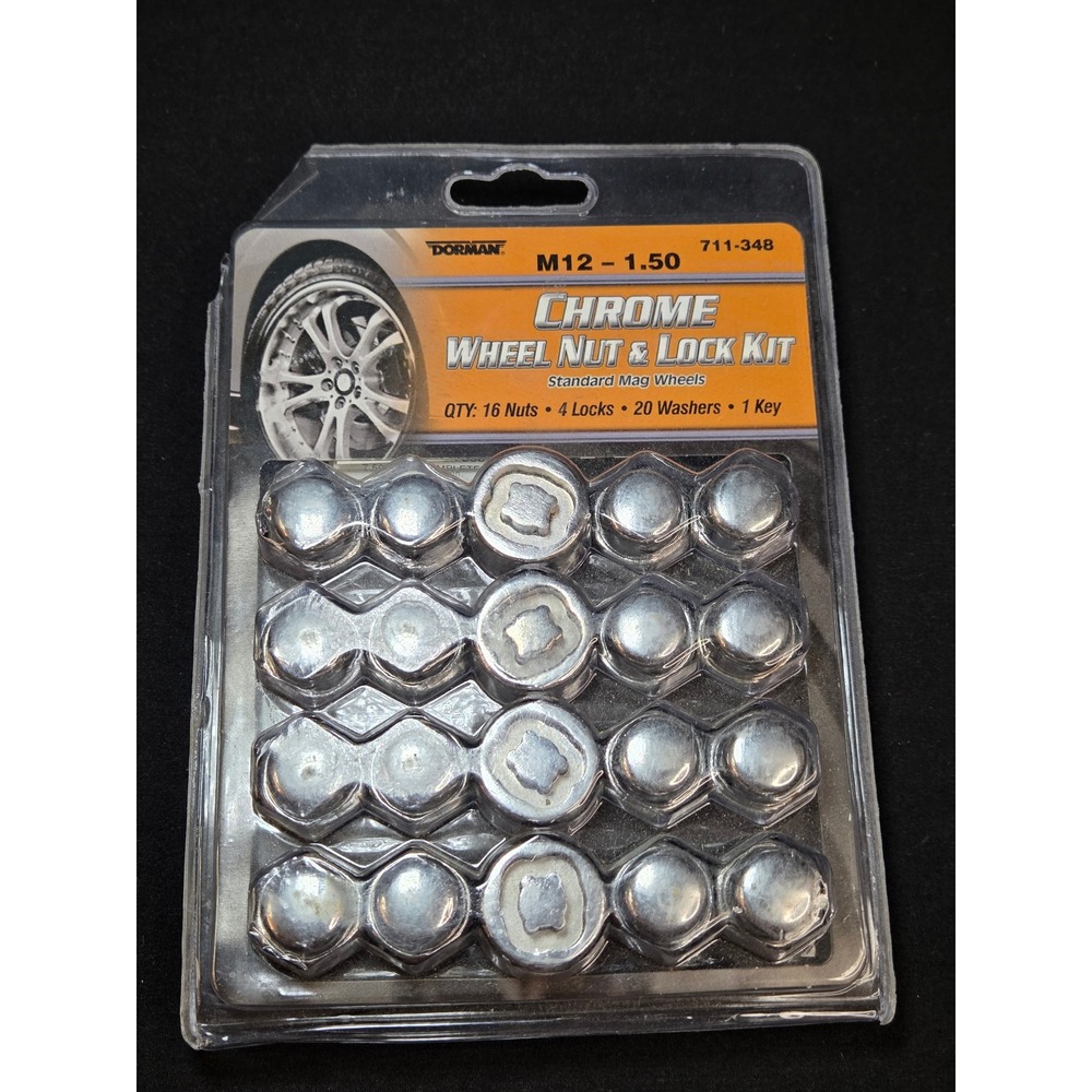 Dorman 711-348 Chrome Wheel Nut & Lock Kit M12-1.50 Standard Mag Wheels 21pc Set